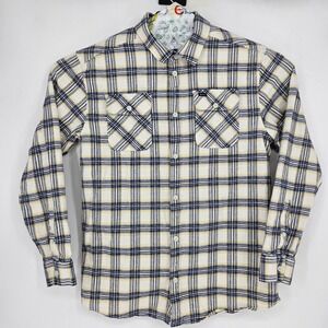 RVCA Shirt Mens XXL Button Up Flannel Plaid Casual Preppy Long Sleeve